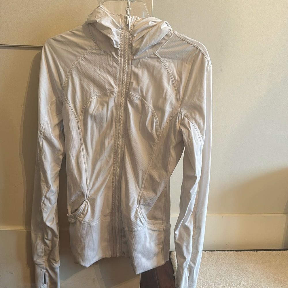 White Lululemon zip up jacket